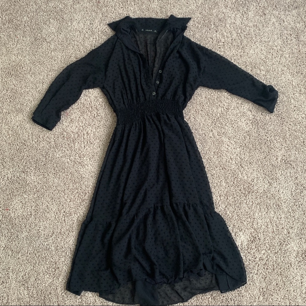 Black long sleeve dress Zara
